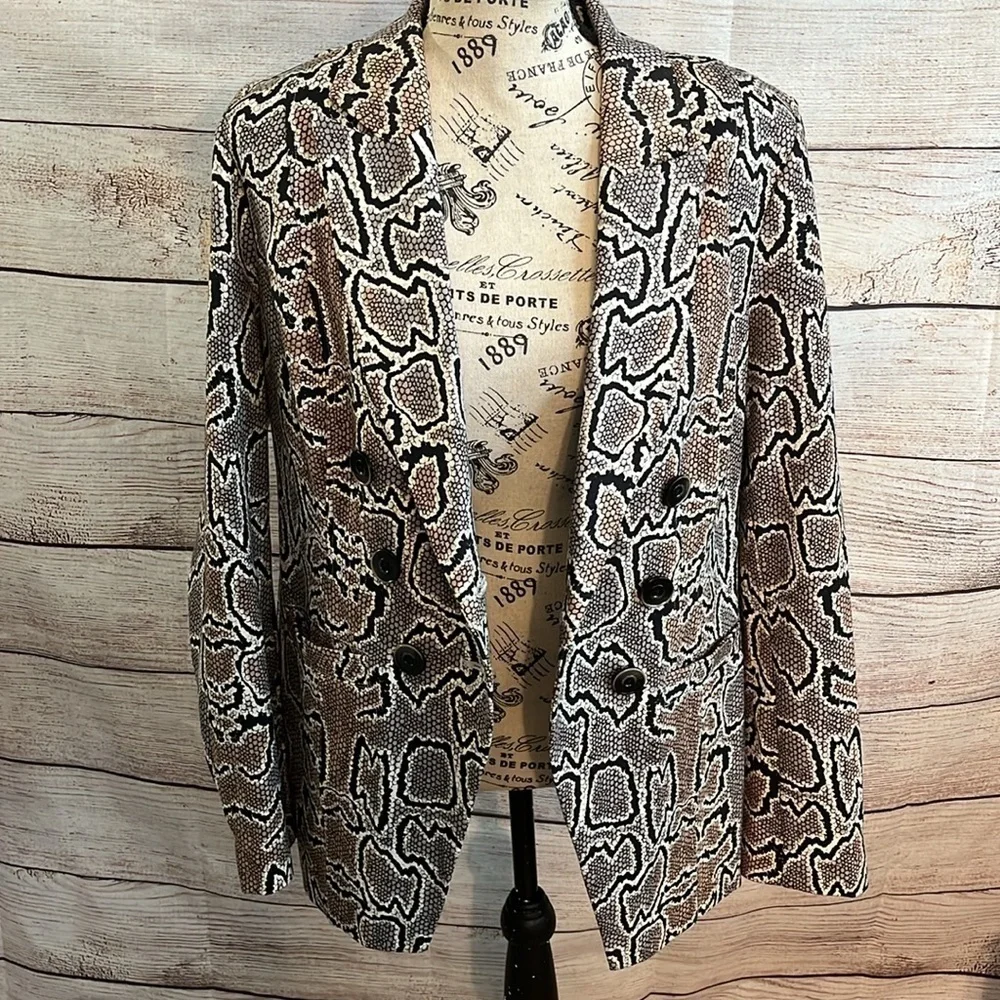 Cabi Python Blazer Double Breasted Samantha Size 8 Lined